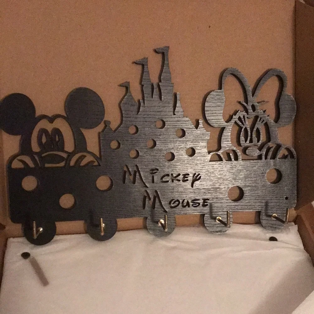 Wooden Mickey Mouse inspired key holder